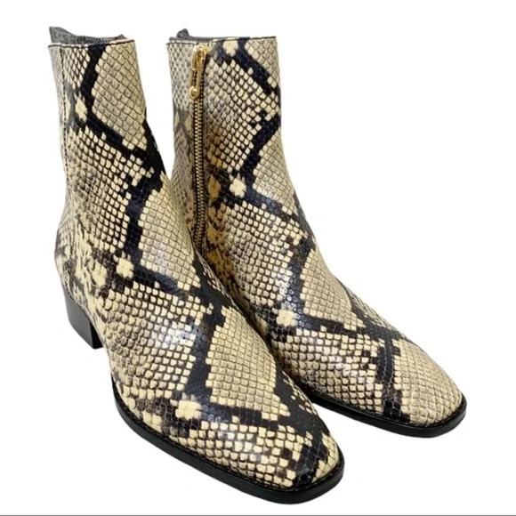 Stella Luna Leather Snake Print Ankle Boots Size 39 - Picture 2 of 8